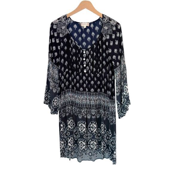 Altar'd State Boho Bell Sleeve High Low Tunic Dress Size S - Picture 1 of 7